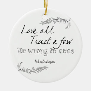Shakespeare citationstecken julgransprydnad keramik