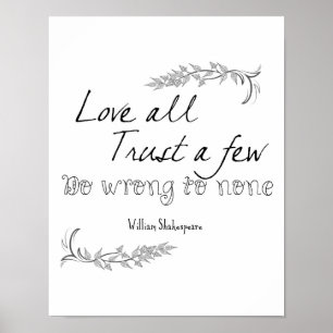 Shakespeare citationstecken poster