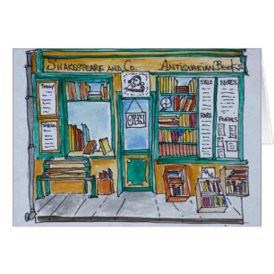 Shakespeare & Co. Bokhandel Seine, Paris Hälsningskort