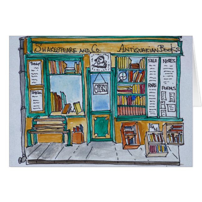 Shakespeare & Co. Bokhandel | Seine, Paris Hälsningskort (Framsidan Horizontal)