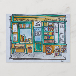 Shakespeare & Co. Bokhandel Seine, Paris Vykort