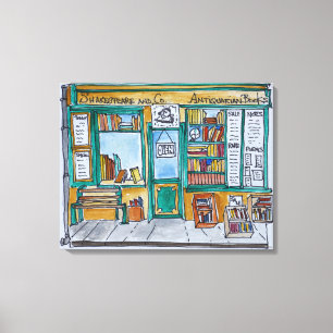 Shakespeare & Co. Bookstore   Seine, Paris Canvastryck