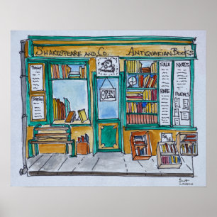 Shakespeare & Co. Bookstore   Seine, Paris Poster