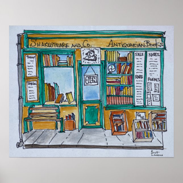 Shakespeare & Co. Bookstore | Seine, Paris Poster (Framsidan)