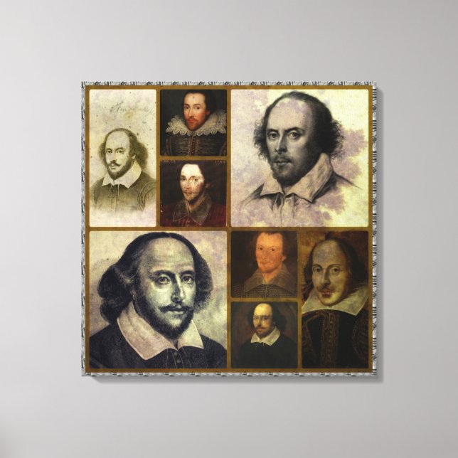 Shakespeare Collage Wrapped Canvas Skriv ut (Framsida)