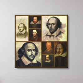 Shakespeare Collage Wrapped Canvas Skriv ut