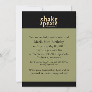 Shakespeare - det är en Elizabeth sak Inbjudningar