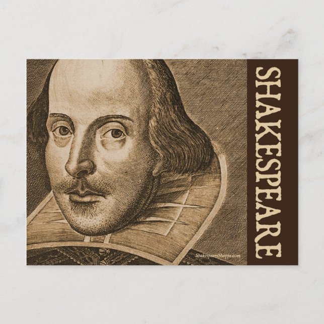 Shakespeare Droeshout Engravings Vykort (Framsida)