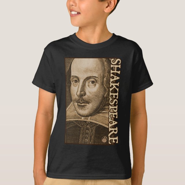 Shakespeare Droeshout gravyrer T-shirt (Framsida)
