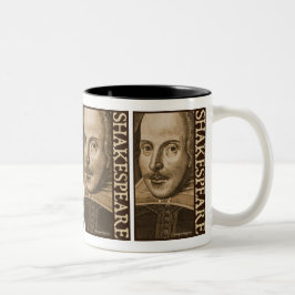 Shakespeare Droeshout gravyrer Två-Tonad Mugg