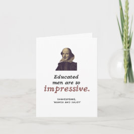 Shakespeare Education Quote Funny Studenten Kort