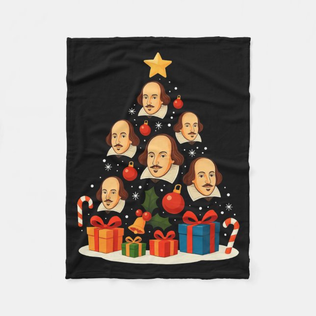 Shakespeare English Literature Christmas Tree Xmas Fleecefilt (Framsidan)