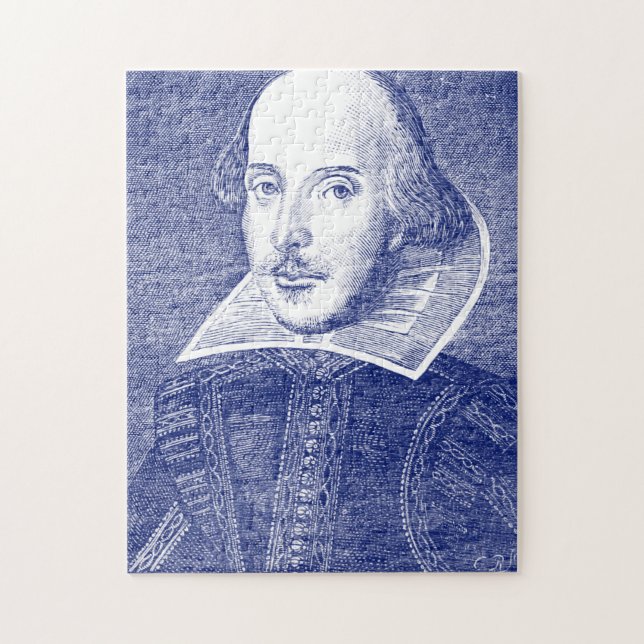 Shakespeare First Folio Porträtt Litterär Konst Pussel (Vertikal)