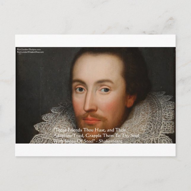 Shakespeare "Friends" Wisdom Quote Gifts & Tees Vykort (Framsida)