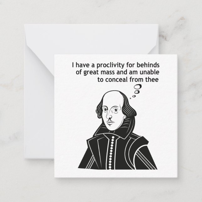 Shakespeare Funny Quote Anteckningskort (Framsida)