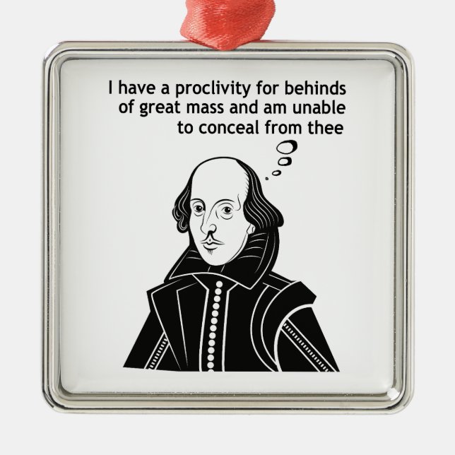 Shakespeare Funny Quote Julgransprydnad Metall (Framsidan)