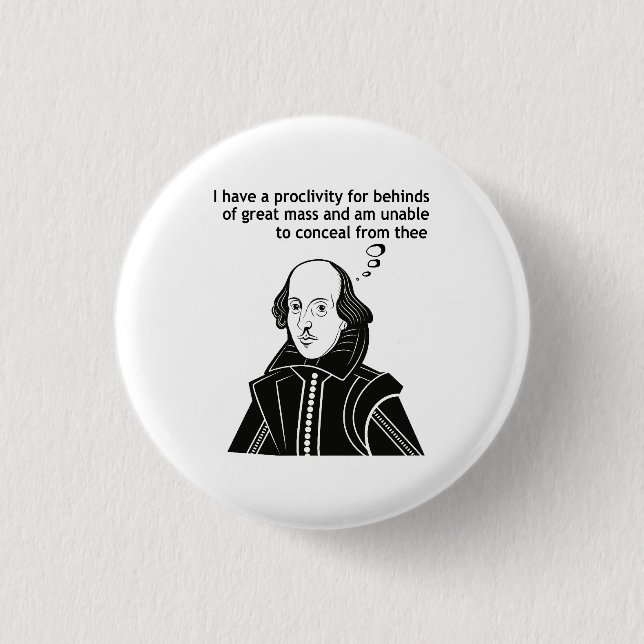 Shakespeare Funny Quote Knapp (Framsida)