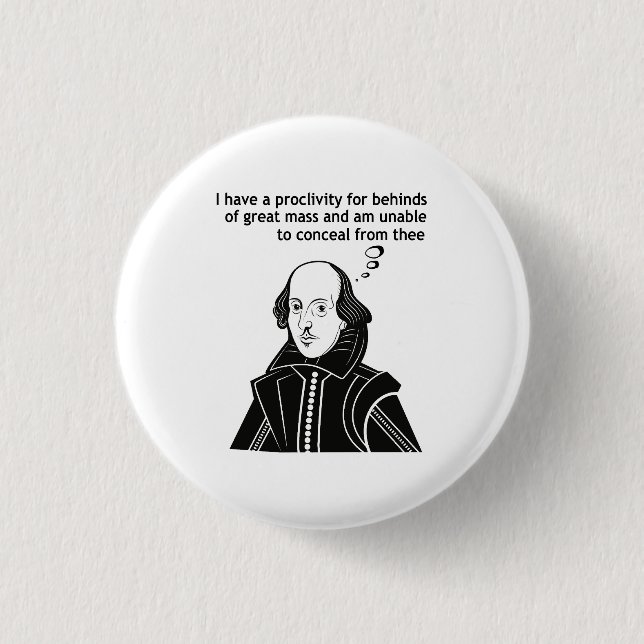 Shakespeare Funny Quote Knapp (Framsida)