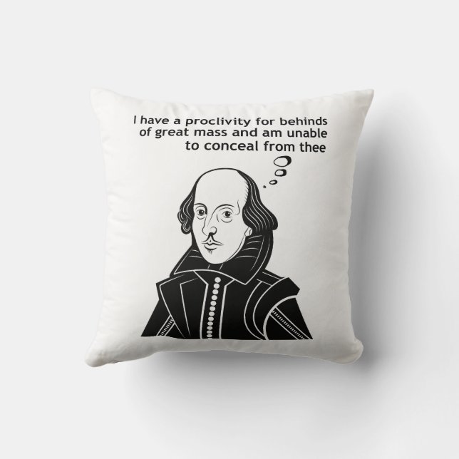 Shakespeare Funny Quote Kudde (Baksida)