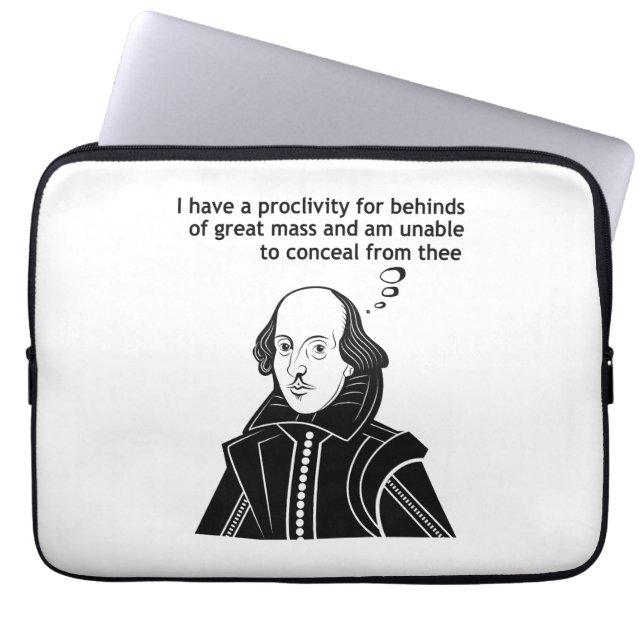 Shakespeare Funny Quote Laptop Fodral (Framsidan)