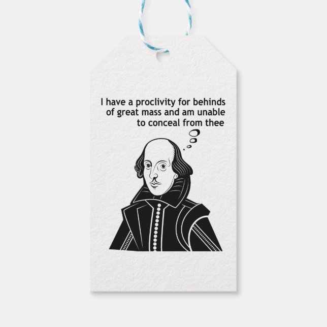 Shakespeare Funny Quote Presentetikett (Baksidan)