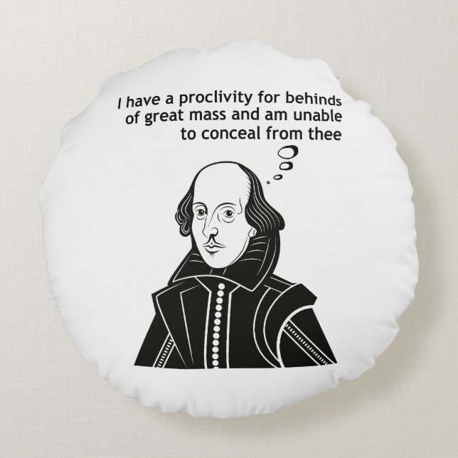 Shakespeare Funny Quote Rund Kudde (Baksidan)
