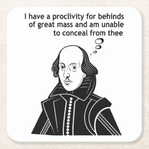 Shakespeare Funny Quote Underlägg Papper Kvadrat