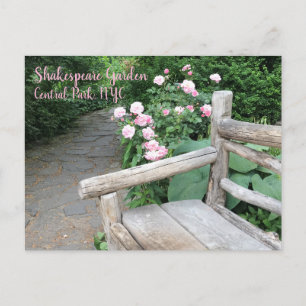 Shakespeare Garden Central Park NYC Rosa ros Vykort
