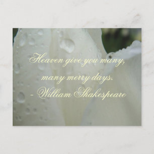 Shakespeare Glad dagar Citat , Vit Helg Vykort