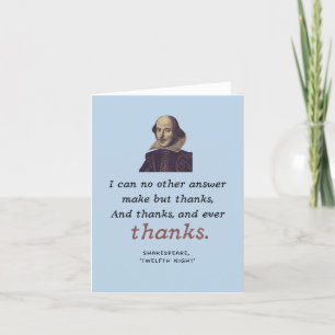 Shakespeare Gratitude Elegant Literary Bookish Tack Kort