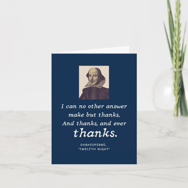 Shakespeare Gratitude Elegant Performing Arts Tack Kort (Framsida)