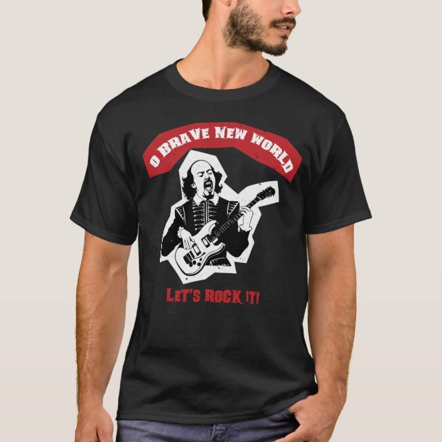 Shakespeare Guitar Modig World T Shirt (Framsida)