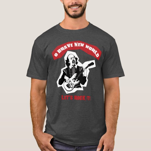 Shakespeare Guitar Rock Quote retro T Shirt (Framsida)