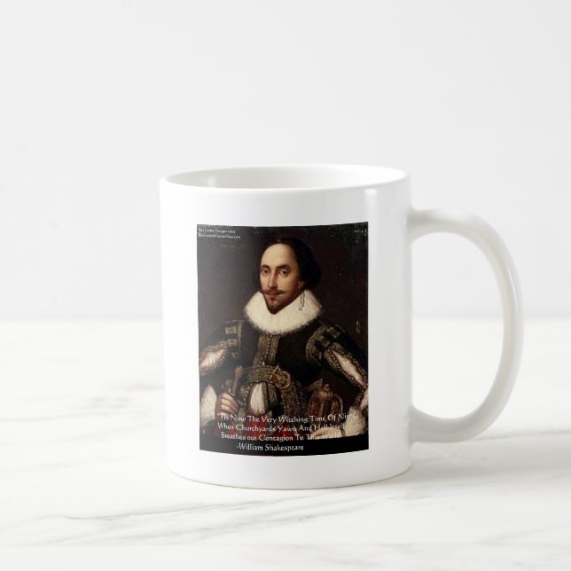 Shakespeare Halloween "Helvetes Smitta" Citat Gåvo Kaffemugg (Höger)