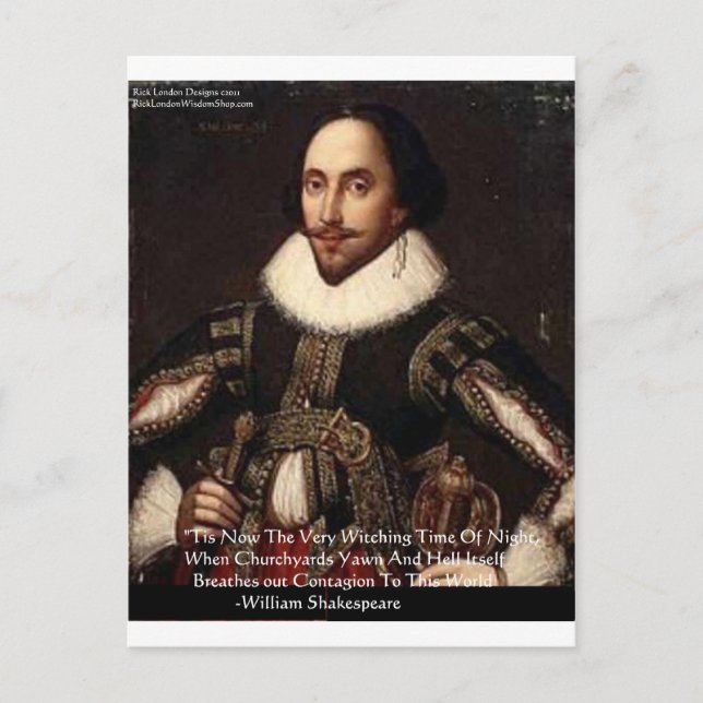 Shakespeare Halloween-offertgåvor för helvetet-smi Vykort (Framsida)