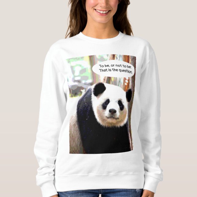 Shakespeare Hamlet Quote Panda Bear Womens T Shirt (Framsida)