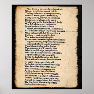 Shakespeare Hamlet ska Poster i fast form