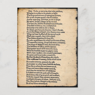 Shakespeare Hamlet Soliloquy vykort