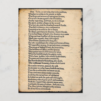 Shakespeare Hamlet Soliloquy vykort
