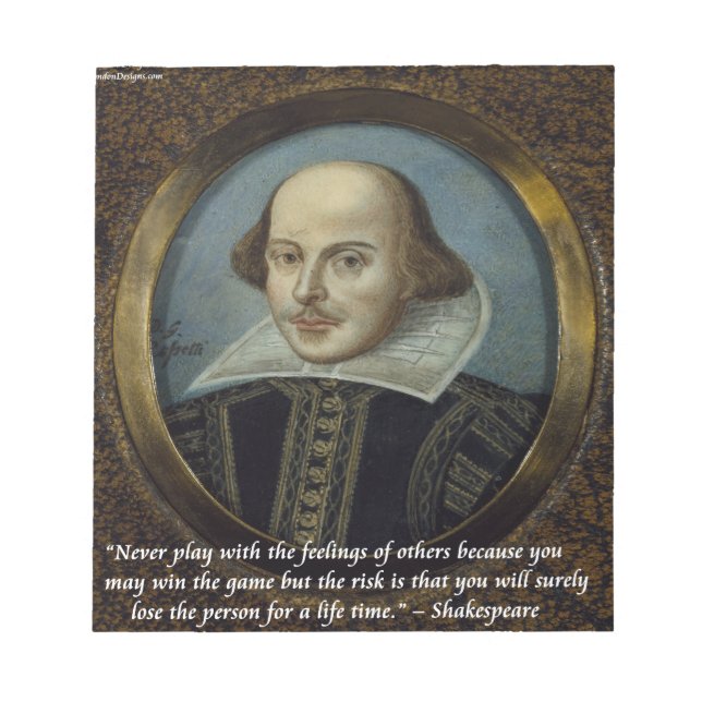 Shakespeare & Hans Berömda Citat om Känslor Anteckningsblock (Framsida)