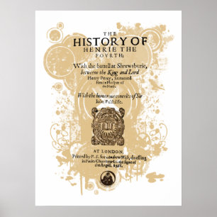 Shakespeare Henry IV Part I Quarto Front Biet Poster