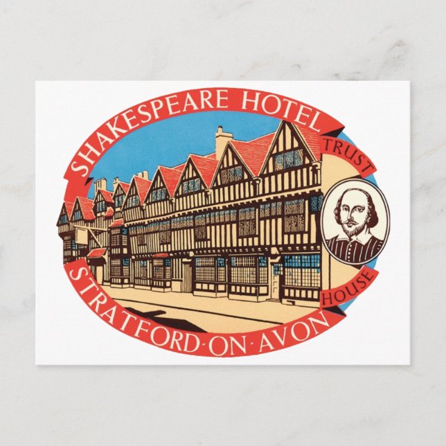 Shakespeare Hotel, Stratford on Avon Bagageetikett Vykort (Framsida)