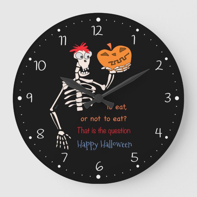 Shakespeare i Halloween Large Clock Stor Klocka (Framsida)