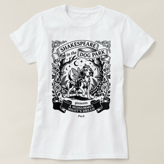 Shakespeare i hundparken - Puck - Beagle T Shirt (Design framsida)