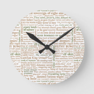 Shakespeare Insults Collection Rund Klocka