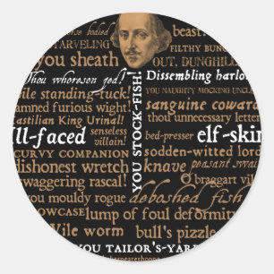 Shakespeare Insults Collection Runt Klistermärke