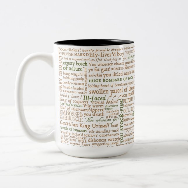 Shakespeare Insults Collection Två-Tonad Mugg (Vänster)