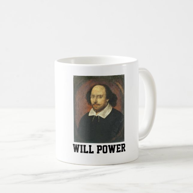 Shakespeare Kaffe koppar, WILL POWER Kaffemugg (Framsida höger)