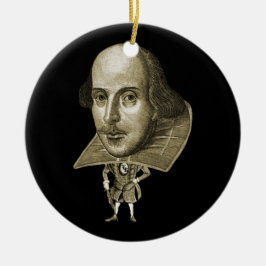 Shakespeare karikatyr julgransprydnad keramik