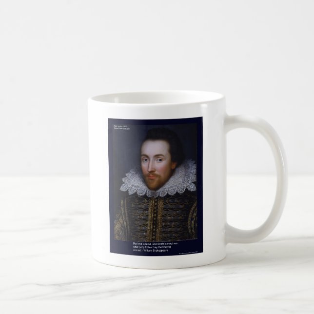 Shakespeare Kärlek/Blind Citat På Presentkort Mugg (Höger)